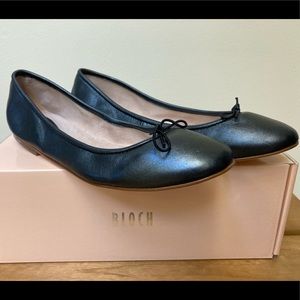 Bloch Metallic Black Leather Ballet Shoes